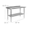 Flash Furniture 48"W Stainless 18 Gauge Work Table - Undershelf NH-WT-2448BSP-GG - alternate 6